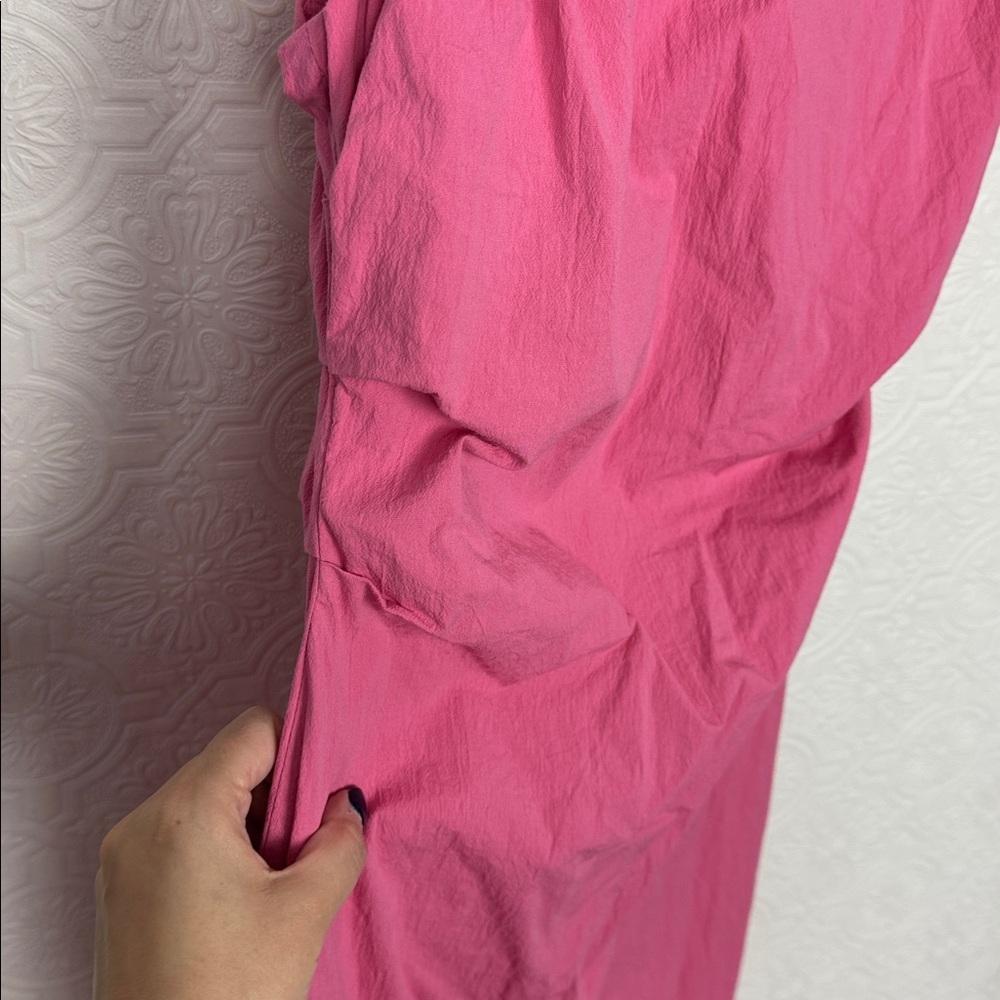 Zara Bubblegum Barbie‎ Pink Midi Dress Twist Straps Square Neck Dress small - Picture 4 of 8